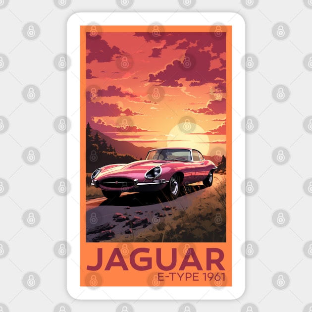 Jaguar E-Type Series 1 Sticker by MaxDeSanje 